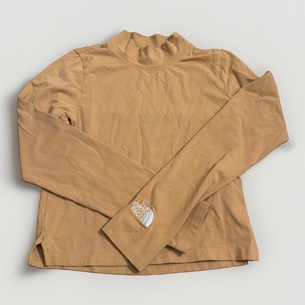 North Face Top Womens Medium Long Sleeve Casual High Neck Outdoors Tan
